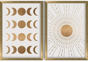 Картини в комплект 2 бр. 38x53 cm Moon &amp; Sun – Wallity