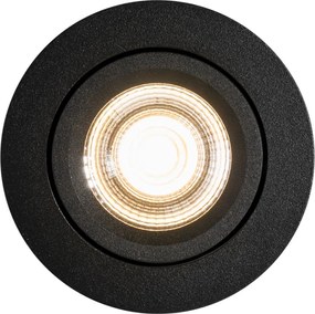 Вграден прожектор черен, накланящ се 8,2 см, вкл. LED Dim to Warm IP54 Ultra Slim - Pupil