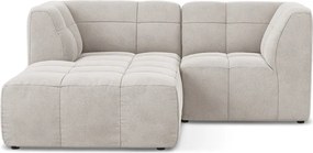 Бежов кадифен ъглов диван (ляв ъгъл) Aloha – Makamii