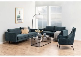 Черна масичка за кафе със стъклен плот 60x120 cm Strington - Actona