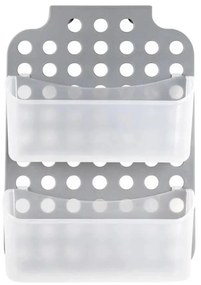 Двуетажна висяща полица за душ 12x35,5 см сива/бяла
