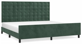 3126022 vidaXL Рамка за легло без матрак, тъмнозелена, 200x200 см, кадифе
