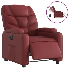 3204648 vidaXL Електрически наклоняем стол, виненочервен, изкуствена кожа