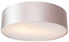 Модерна таванна лампа розова 40 см със златен интериор - Drum