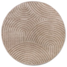 Кафяво-сив кръгъл килим ø 160 cm Panglao New York Taupe – Elle Decoration