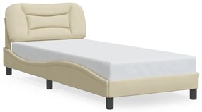 3207749 vidaXL Рамка за легло без матрак, кремави, 90x200 см, плат