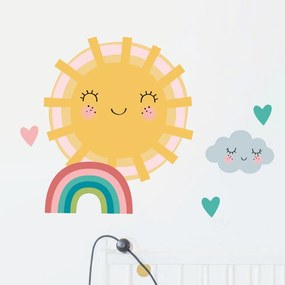 Комплект стикери за стена слънце, облак и дъга - Ambiance