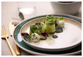 Бяла/зелена глинена чиния ø 27 cm Gastro White/Green – Bitz