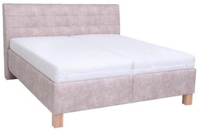 Тапицирано легло с матрак и пространство за съхранение VIOLET 160x200 см бежов