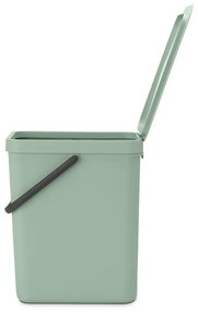 Кош за разделно събиране на боклук Brabantia Sort&Go 1005522, 25 л, Дръжка, Възможност за стенен монтаж, Светлозелен