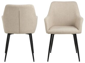 Бежови тапицирани трапезни столове в комплект с подлакътници 2 бр. Lizzy – Actona