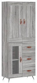 3199919 vidaXL Висок шкаф, сив сонома, 69,5x34x180 см, инженерно дърво