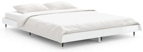 832183 vidaXL Рамка за легло, бял гланц, 135x190 см, инженерно дърво