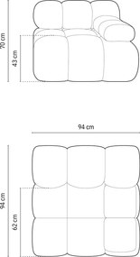 Зелен модул за диван от букле (десен ъгъл) Bellis – Micadoni Home