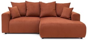 Оранжев кадифен ъглов диван Enjoy – Bobochic Paris