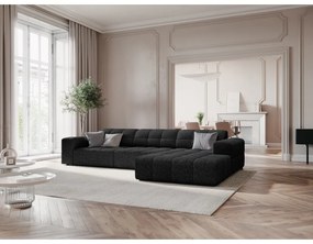 Антрацитен ъглов диван (десен ъгъл) Chicago - Cosmopolitan Design