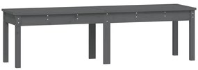 824013 vidaXL 2-местна градинска пейка, сива, 159,5x44x45 см, бор масив