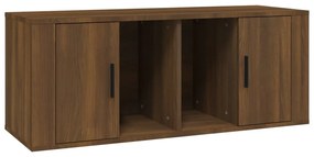816807 vidaXL ТВ шкаф, кафяв дъб, 100x35x40 см, инженерно дърво