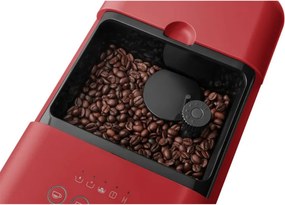 Еспресо машина SMEG Collezione BCC02RDMEU, 1350 W, 19 bar, 1.4 л, 8 функции, Вградена мелачка, Дюза за пара, Червен