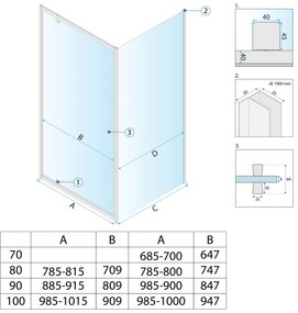 Душ кабина Rea Primo Swing 100x80 Chrome