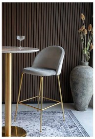 Сиви бар столове от кадифе в комплект от 2 броя 108 см Lausanne - House Nordic