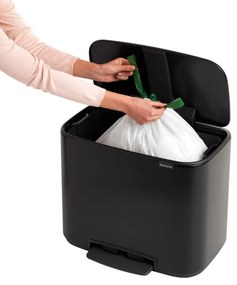 Кош за боклук Brabantia Bo Pedal 1000236, 36 л, Леко затваряне, Противоплъзгаща основа, Устойчив на пръстови отпечатъци, Черен