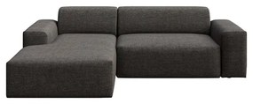 Антрацитен ъглов разтегателен диван (ляв ъгъл) Fluvio - MESONICA