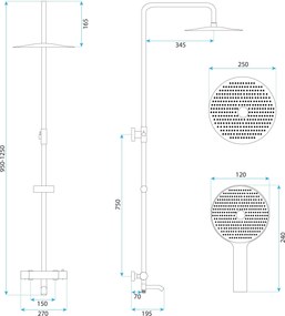 Душ система с Термостат Rea Lungo Diamond Copper Brush