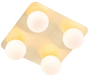 Модерна таванна лампа за баня месинг квадратна 4-светлинна - Cederic