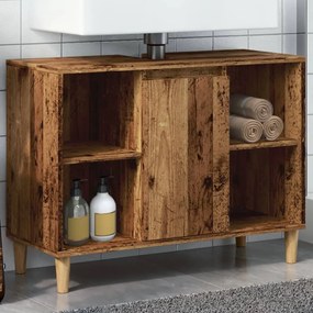 857133 vidaXL Шкаф за баня, старо дърво, 80x33x60 см, инженерно дърво