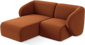 Теракотен кадифен ъглов диван (ляв ъгъл) Lani – Makamii