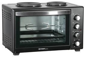 Разопакован: Готварска печка с въртящ се шиш FIRST AUSTRIA FA-5045-4, Фурна:1600W, Два котлона, Конвекция, 45 литра, Черен