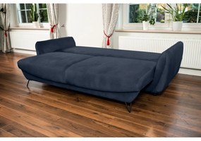 Син шенилов сгъваем/с място за съхранение диван 236 cm Silva – ELTAP