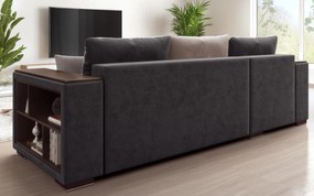 Разтегателен ъглов диван с подлакътник етажерка Мелвин Спринг S