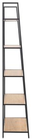 Черен/естествен стелаж от декор от дъб 77x175 cm Seaford – Actona