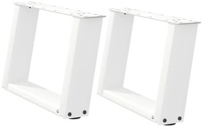4012741 vidaXL Крака за масичка за кафе, U-образни, 2 бр., бели, 40 x (30-31) см, стомана