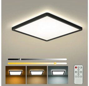 Brilagi - LED димируемо осветително тяло ULTRA SLIM LED/18W/230V 30x30 cm черно + дистанционно управление