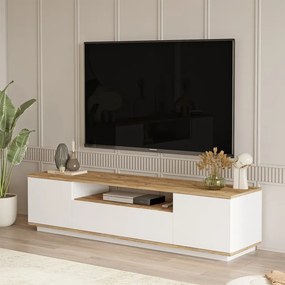 Федя меламинов ТВ шкаф в бял цвят 180x45x44,6см.