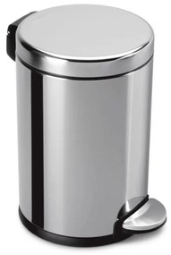 Stříbrný lesklý pedálový koš simplehuman, 4.5 l