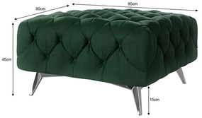 Тъмнозелена кадифена табуретка Chelsea – Ropez