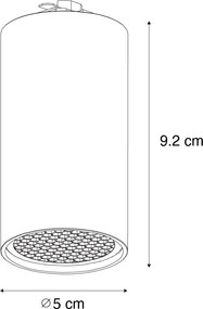 Модерен бял прожектор за 1-фазова релсова система GU10 35mm - Iconic Ruby Honey