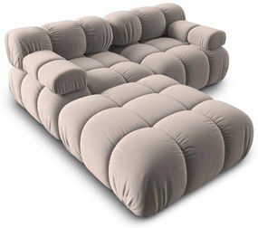 Светлокафяв кадифен модулен ъглов диван (променлив) Bellis – Micadoni