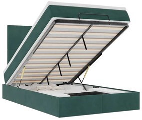 3313394 vidaXL Османска легло с матраци, тъмнозелено, 120x200 см, кадифе