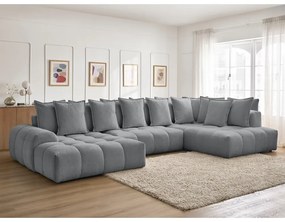 Тъмносив шенилов сгъваем/с място за съхранение ъглов диван (десен ъгъл/U форма) Everest – Bobochic Paris