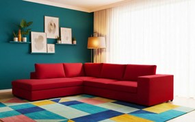 Ъгъл диван Carla-Right-260φ 200β-Red