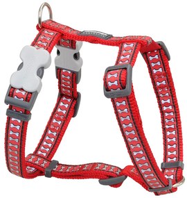 Каишка за Куче Red Dingo Кост Светлоотразителен 25-39 cm Червен