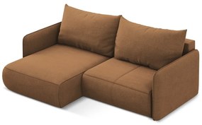 Оранжев разтегателен ъглов диван с място за съхранение (ляв ъгъл) Nanea – Makamii