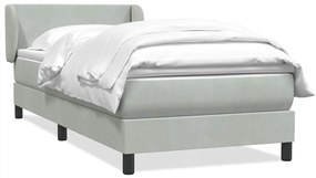 3317379 vidaXL Боксспринг легло с матрак, светлосиво, 80x220 см, кадифе