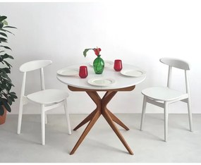 Кръгла сгъваема трапезна маса с допълнителна плоча ø 90 cm Jubi – Ragaba