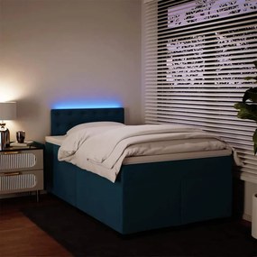 3288574 vidaXL Боксспринг легло с матрак, синьо, 120x190 см, кадифе